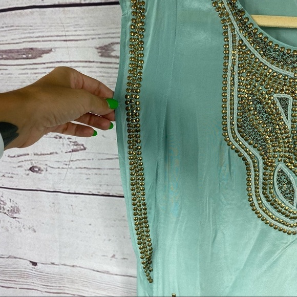 CALYPSO St Bath 100% silk sleeveless gorgeous tunic style top Sz S - Picture 10 of 11